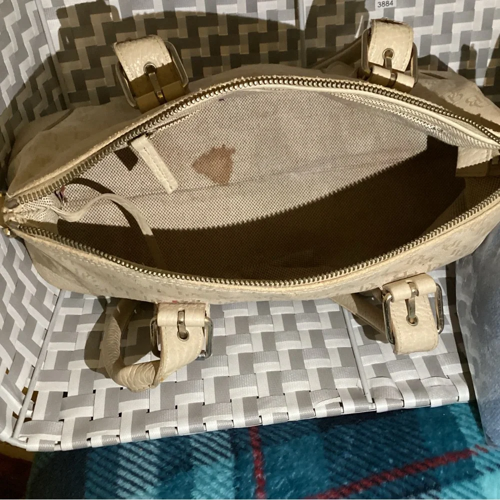 Y2K Dooney & Bourke Beige Logo Canvas Bag Casual Purse - Picture 13 of 14